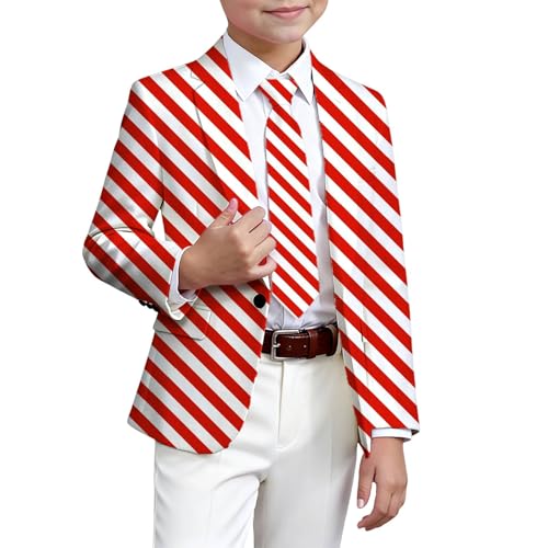 Veste de carnaval à rayures pour garçon costume de cirque et blazer de fête