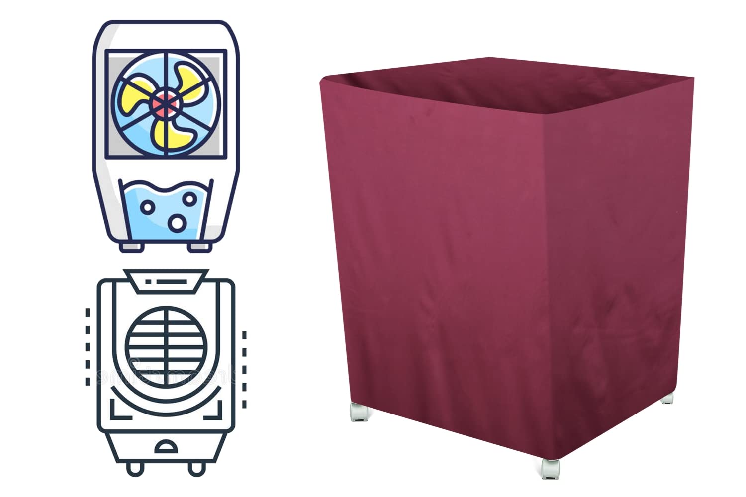 The Furnishing Tree Air Cooler Cover compatible for Orient Electric CD8501H 85 Ltr Desert Cooler, Ployester, Maroon discount deal