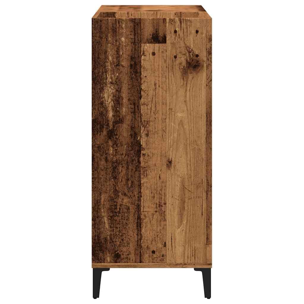 vidaXL Armadio a dischi vecchio legno 84,5x38x89 cm legno di ingegneria, armadio per giradischi, armadio di stoccaggio per dischi, credenza per giradischi