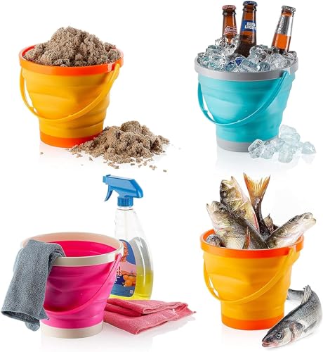 Large-Foldable-Pail-Bucket-Set-of-3-Collapsible-Buckets-Multi-Purpose-for-Beach-Camping-Gear-Water-and-Food-Jug-Dog-Bowls-Cats-Dogs-and-Puppys-Camping-and-Fishing-Tub-15-Gallons-5-Liters Large Foldable Pail Bucket Set of 3 Collapsible Buckets Multi Purpose for Beach Camping Gear Water and Food Jug Dog Bowls Cats Dogs and Puppys Camping and Fishing Tub 15 Gallons 5 Liters