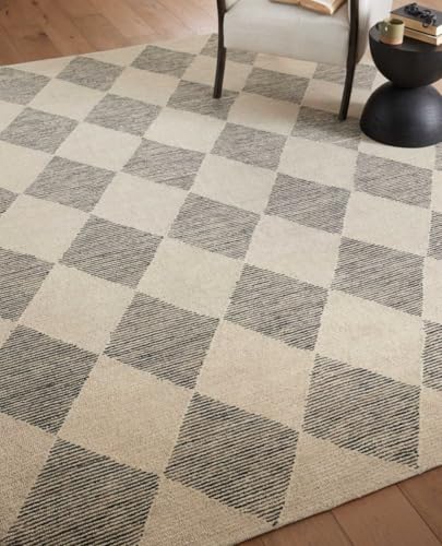 Image of Spectrum Pattern Wool Carpet with Loop Texture Yarn Anti Shedding Carpet Size 6x9 Feet A0 Beige & Brown Color