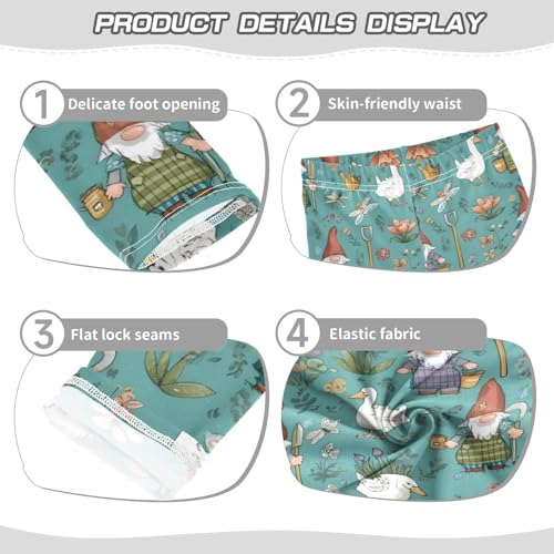 ALAZA Girls' Leggings Children's Yoga Pants Skinny Printed Dance Gnome Duck Cute Comfortable 4T2