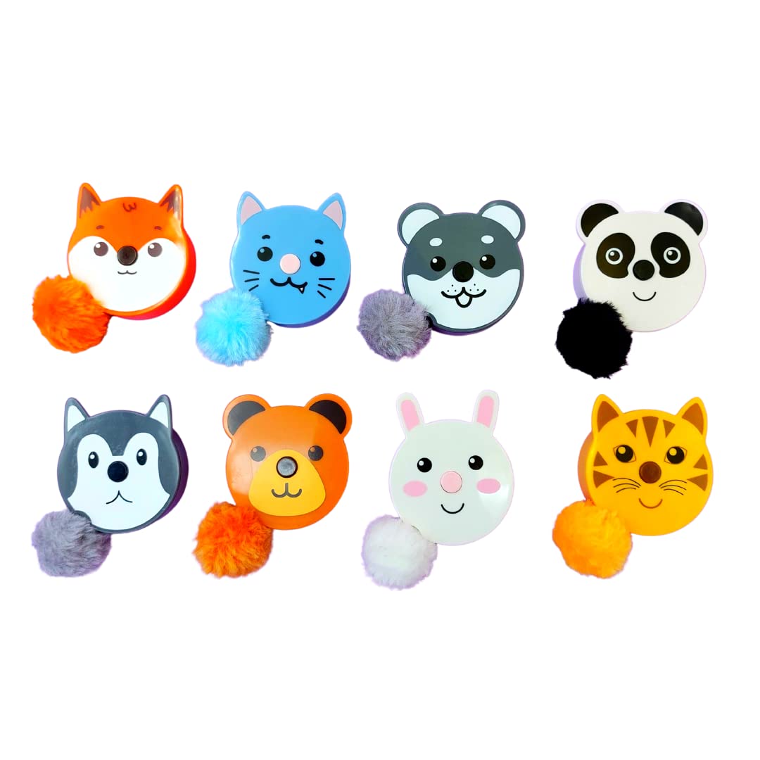 Animal tape measure with pompom fluffy tails (Set of all 8 tape measures)