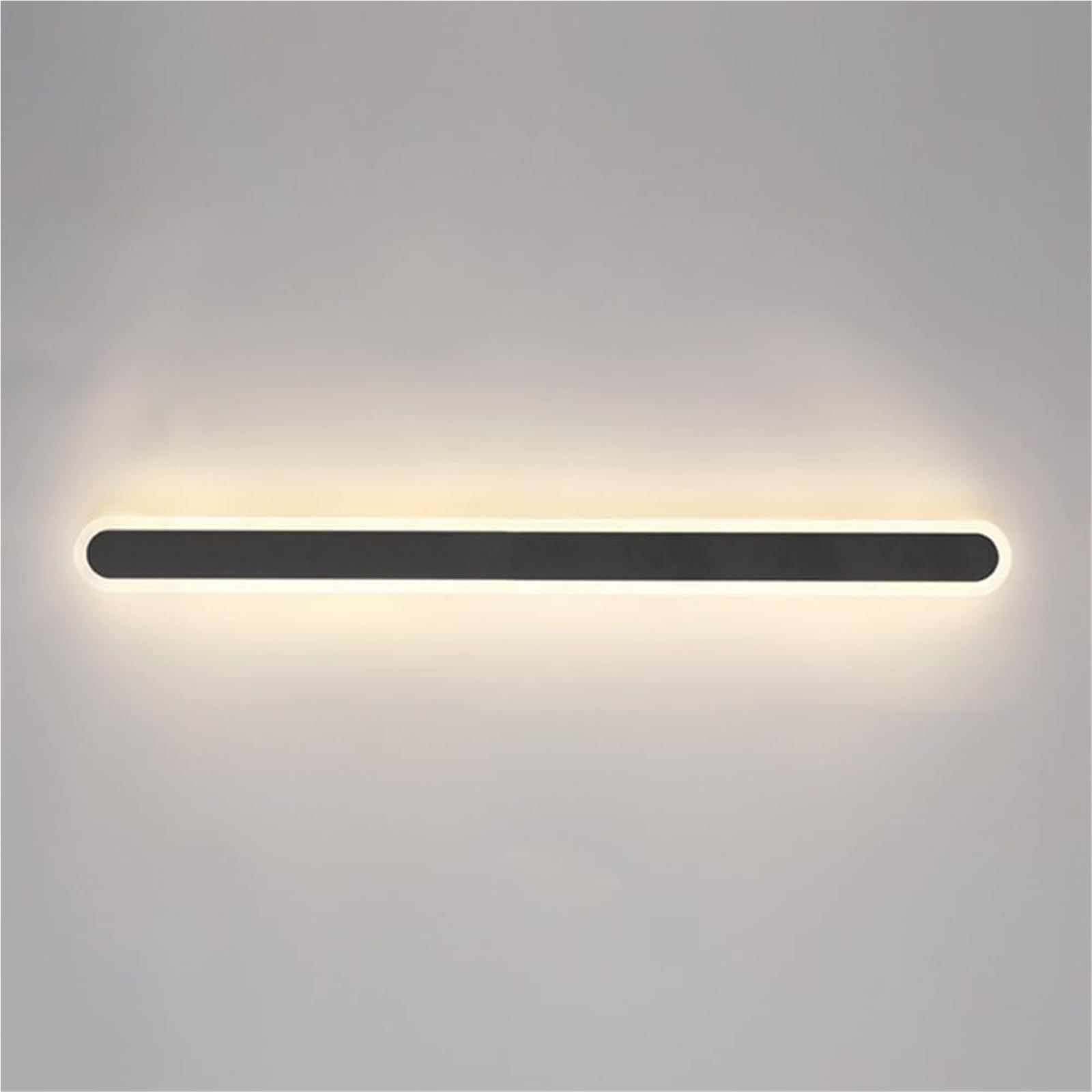 HCZKIUJY Wall Lamps & Sconces Outdoor Waterproof Linear Wall Light with Black Metal e and Acrylic Shade, Long Sconce, Decorative Courtyard Lighting Fixture, Background Atmosphere Lamps(Black-30CM)