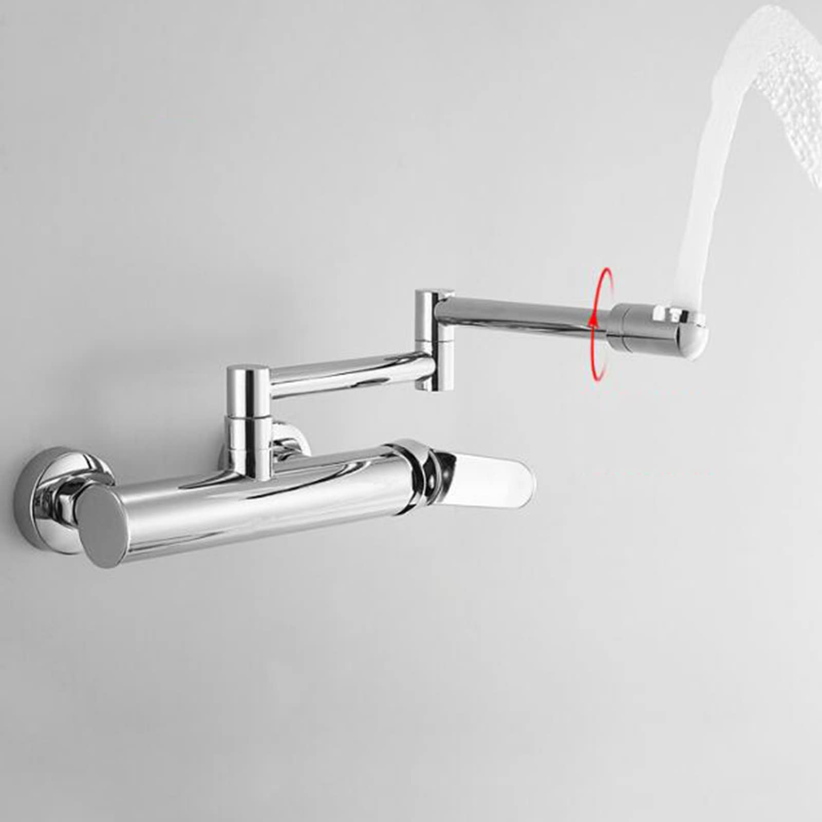 Mitigeur de cuisine mural noir pivotant et pliable en laiton pour évier