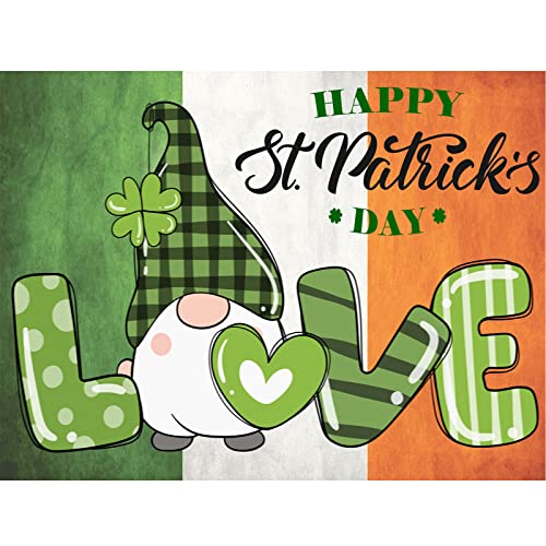 Wonmon Diamond Painting Kit for Adults, St. Patrick s Day Gnome Love DIY Full Round Drill Diamond Painting Art, Paint by Numbers Diamond Dots with Tolls for St. Patrick s Day Gifts Home Decor,12x16in