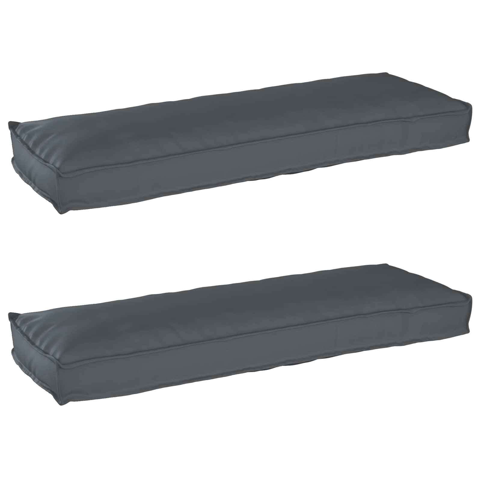 vidaXL Juego de Cojines para Palets 2 pcs Antracita 120 x 40 x 8 cm, Decoración para jardín y terraza, Conjunto de Cojines rectangulares, Textil Resistente al Agua, Accesorio Moderno