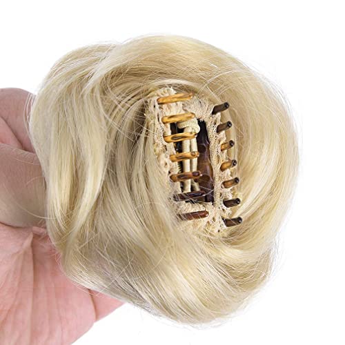 REECHO 2 PCS Mini Claw Clip in Messy & Cat Ears Hair Bun Extensions Wig Accessory Updo Hairpieces for Women Girls (Pack of 2-3" Straight - Image 2