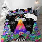 SJSXWQN Funda Nordica Cama 135 AlieníGena Edredon Cama para Niños Adultos con Cremallera cómodo Transpirable Microfibra Fundas Nordicas 220x220 cm + 2 Fundas de Almohada 50x80 cm