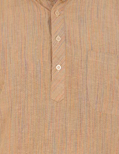 Image of LATEST CHIKAN Men's Cotton Regular Textured Short Kurta Half Sleeves - (SK-DJ)