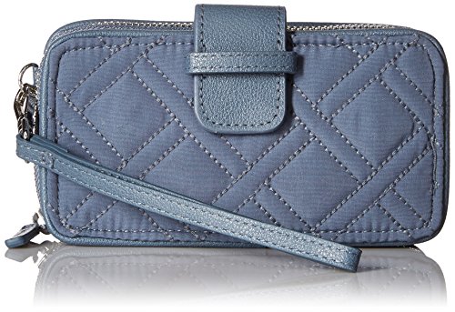Vera Bradley Women's With Protection Vera Bradley Women s Microfiber RFID Smartphone Wristlet Charcoal One Size, Charcoal Gray, One Size US