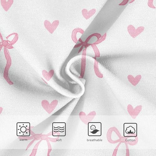 Wusikd Pink Ribbon Bow Heart (2) Girls' Underwear Cotton Girls Briefs Soft Toddler Underwear 2T3