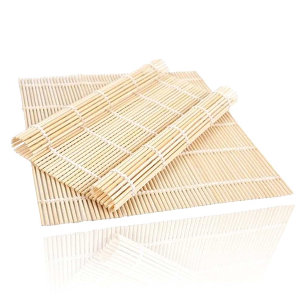 Bamboo Sushi Rolling Mat 2-Pack - Create Delicious Sushi Rolls Effortlessly! Sushi Maker Kit for Perfect Homemade Sushi - 9.5" x 9.5" Size