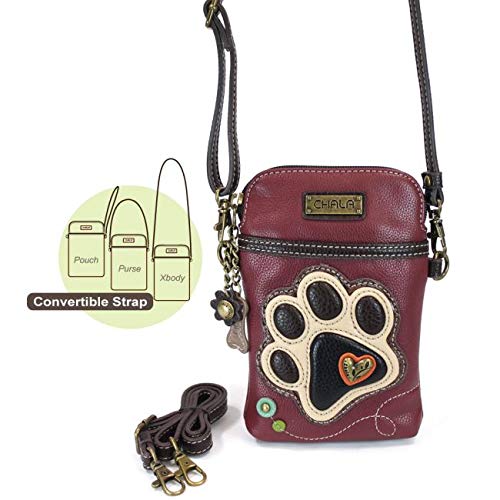 CHALA Paw Print Collection Cellphone Cross Body Bag (Maroon L 5 x H 7.5 x W 1)2