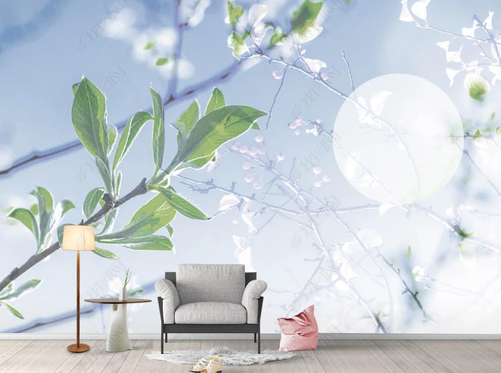 Poster géant mural feuillage pour créer une ambiance nature dans la chambre