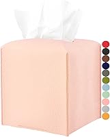 Vista 8 de Portapañuelos Cubierta de Caja de Pañuelos Blanca – Cubierta Cuadrada de Cuero para Caja de Pañuelos con Cinturón Inferior, Portacaja de Pañuelos