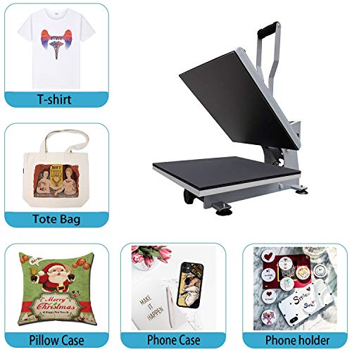 Uohost Heat Press Machine 15X15 Inch Sublimation Heat Press Digital Industrial Quality Printing Transfer Heat Press Machine For T-Shirt，Silver #TOP5