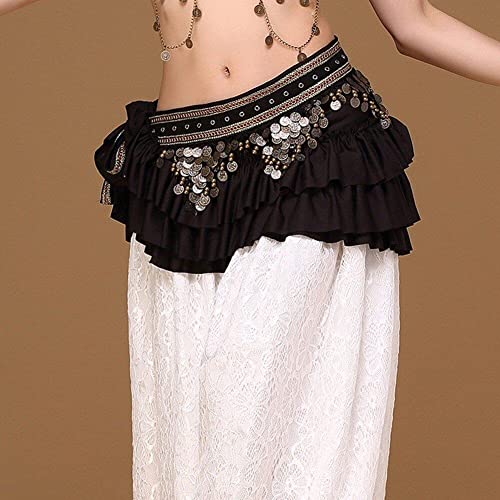 Écharpe de hanche de danse du ventre en satin et pièces de haute qualité