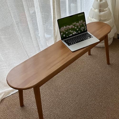 LLYLAFDC Solid Wood Entryway Bench, Rustic Design, Armless, Space-Saving, Multi-Purpose (Walnut, 39.3in)