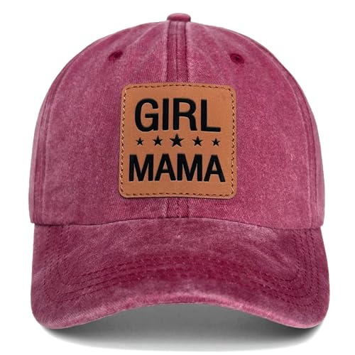 Image of Mother Mama Mom Hat for Women Leather Patch Baseball Mom Trucker Cap Gifts for Mothers Day Birthday