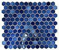 Tenedos Tropical 1x1 Navy Blue Hexagon Glossy Porcelain Mosaic Wall Floor Pool Tile for for Kitchen Backsplash, Bathroom Shower, Accent Decor (Box of 10 Sheets)