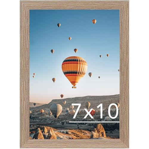 Image of JCJMY 7x10 Picture Frame Brown for Wall Hanging or Tabletop- Wall Mounting Horizontally or Vertically, 7 x 10 Wall Gallery Poster Photo Frame for 7 by 10 Photos, Rustic Brown