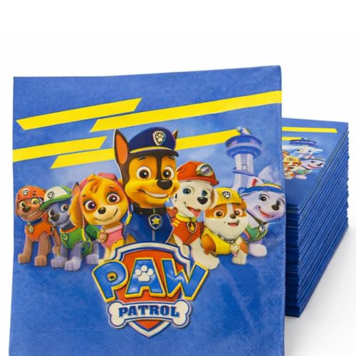 Image of Wanna Party Cute Paw Theme Inspired Paper Napkins (20 Pcs) | Puppy Paw Theme Birthday Napkins for Kids | Paw Print Theme Party Tableware for Birthday Decorations & Celebration Supplies