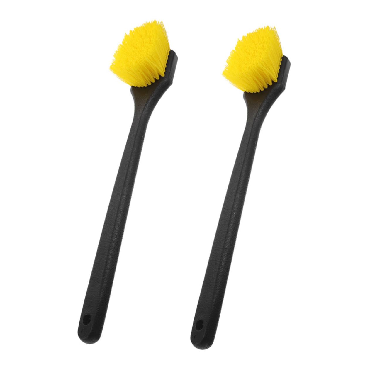 MAGICLULU 2pezzi Spazzola per Cerchi Auto Manico per Rimozione dello Sporco Strumenti per Pulizia degli Pneumatici Cerchioni Pervaggio Auto