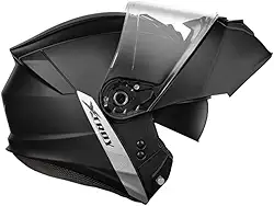 Capacete Articulado Xtroy Modular Solid Preto Fosco Robocop Escamoteável Masculino e Feminino (60)