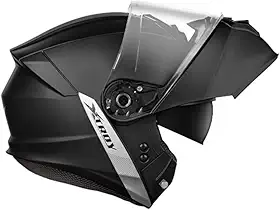 Capacete Articulado Xtroy Modular Solid Preto Fosco Robocop Escamoteável Masculino e Feminino (60)