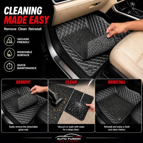 Image of 7D Car Floor Mat for Maruti Suzuki Fronx 2023-2026 | Black Silver