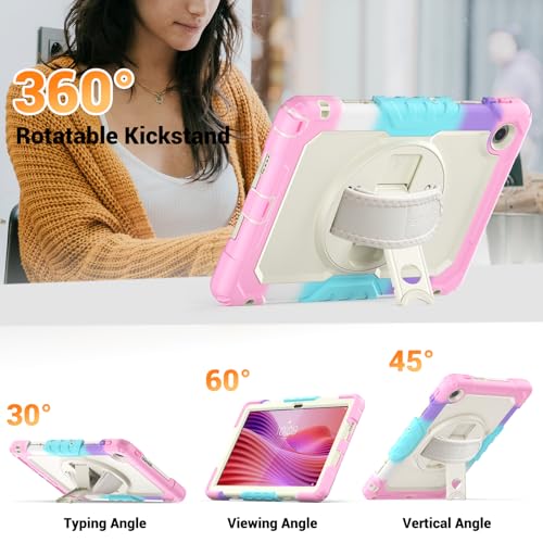 Coque Antichoc Lenovo Tab 2025 avec Support Rotatif 360° et Écran - 3