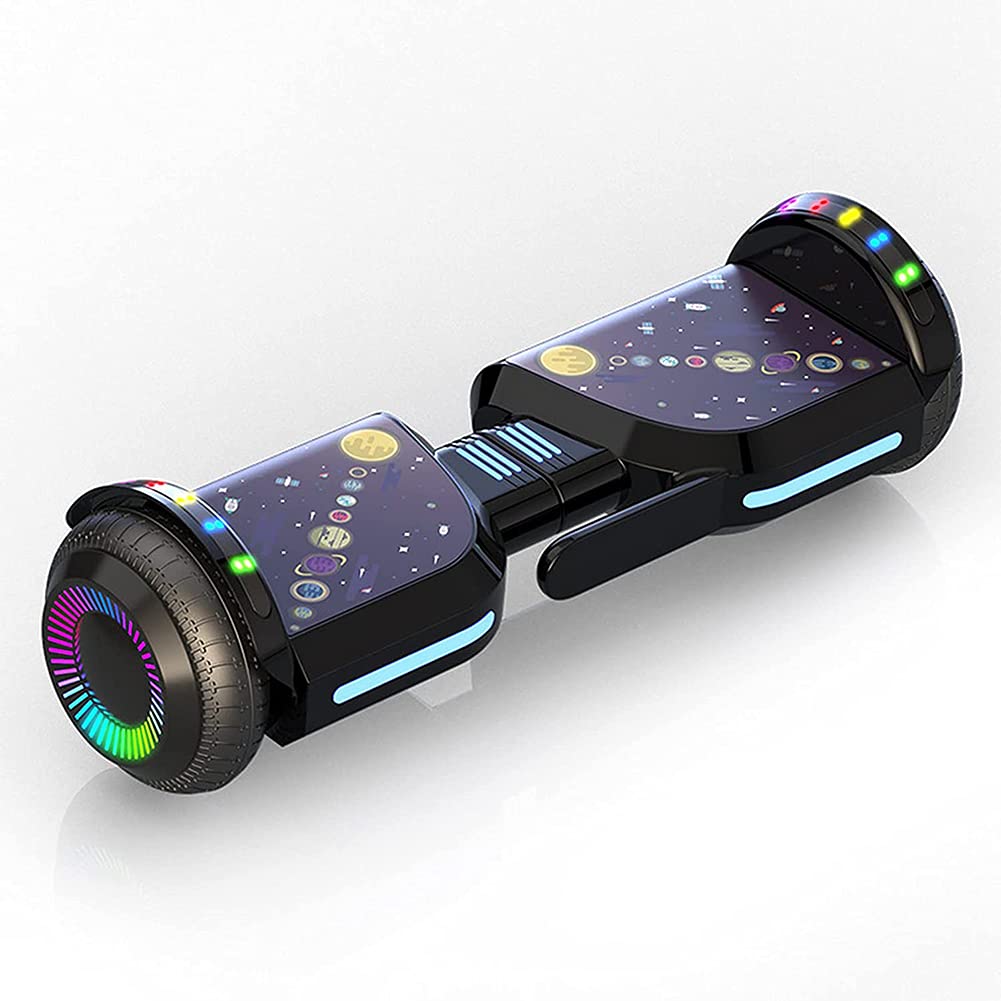 Hoverboard, All Terrain Two-Wheel 6.5"Smart, Self-Aligned Electric Unicycle with Built-In Bluetooth Speaker LED Lights for Adult Children Gift