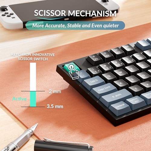 Image of Keychron B36 2.4 GHz Wireless Bluetooth Keyboard Silent Typing 100% Full-Size Layout Launcher Support with Numeric Keypad Ergonomic Angle Compatible for Mac Windows Linux