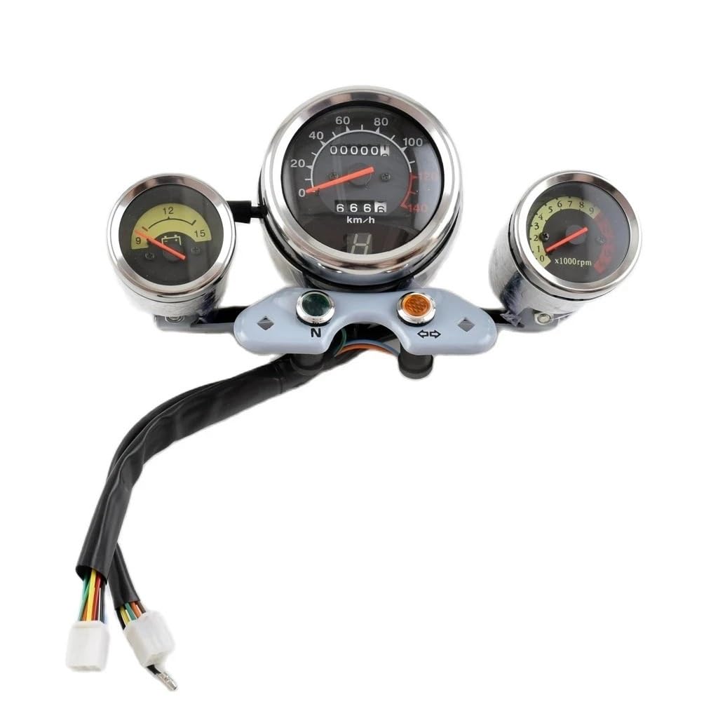Odómetro Digital Odómetro De Velocidad Mecánico para Motocicleta, Luz Indicadora De Combinación Retro Y De Engranajes para QS150 QS150-B