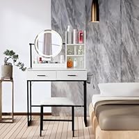 Honkiya ドレッサー化粧台 テーブル 鏡台 LEDライト付き Amazon｜Honkiya ドレッサー化粧台 テーブル 鏡台 LEDライト付き