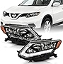 ACANII - For [Halogen Model] 2014 2015 2016 Nissan Rogue OE Style Projetor Headlights Headlamps Driver & Passenger Side