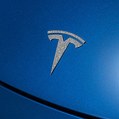 Image of IPG Compatible with Model Y Decal Sticker (8 Logo Set) Overlay Stickers Do it Yourself Stickers Set Personalize Your Tesla (White Glitter)