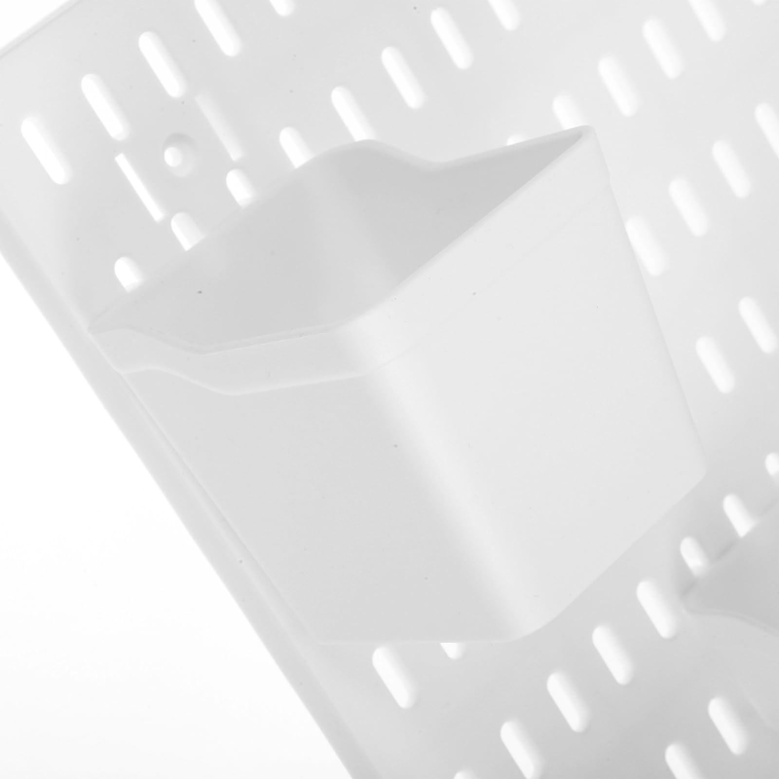Scaffale Portaoggetti da Parete in Plastica Bianco Grande Capacità, Supporto Facile da Montare e Pulire per Utensili e Condimenti da Cucina