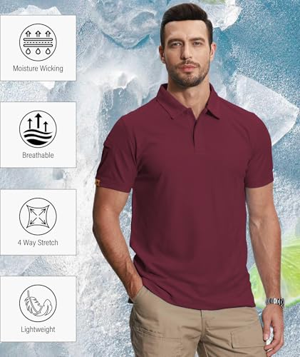 Image of ZITY 5 Pack Mens Polo Shirt Short Sleeve Sports Golf Tennis T-Shirt Moisture-Wicking Summer Shirts