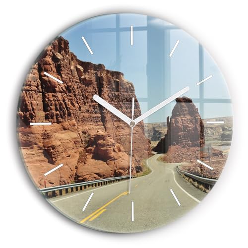 Horloge en verre de qualité supérieure Route 66 Wallfluent design - 2