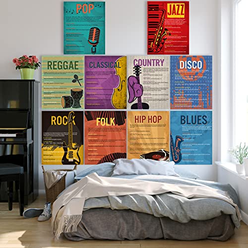 Image of Music Genre Bulletin Board Set for Classroom Decorations - Educational Posters for Primary, Middle, and High School or Homeschool Supplies