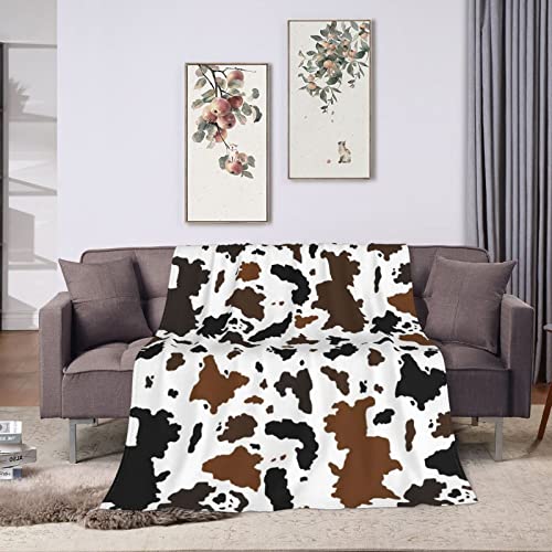 Artfuy Cow Print Blanket Microfiber Sherpa Fleece Throw Blanket Super Soft Lightweight Fuzzy Flannel Cozy Warm Plush Blankets For Couch Sofa Bed Office #TOP3