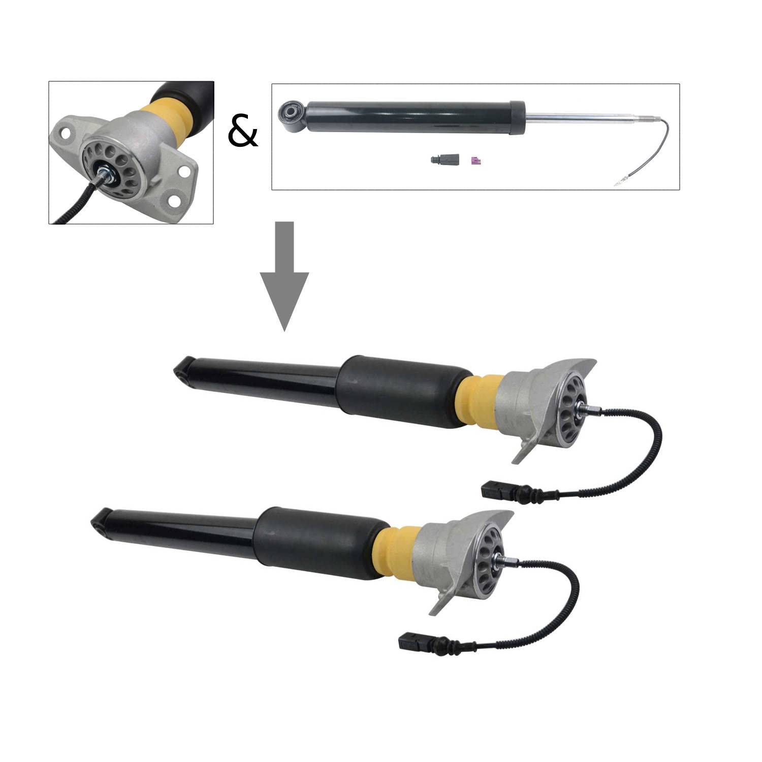 2 amortiguadores de suspensión neumática trasera Compatible con 2011-2018 4G0616031AC 4G0616031AE 4G0616031J
