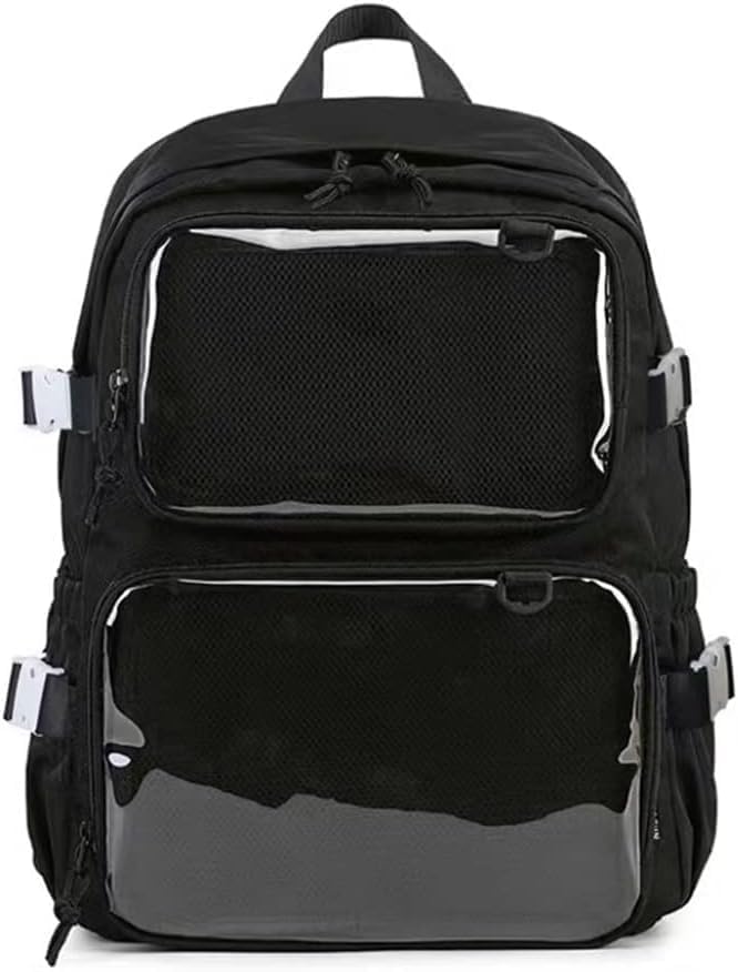 YeGang Ita Bolso con Ventanas Transparentes para Mujeres y Adolescentes, Kawaii JK Pin, Mochila, Linda Estética, Mochila Escolar Grande Mochila Casual Mochila de Dia Resistente Bolsa de Librería Anime