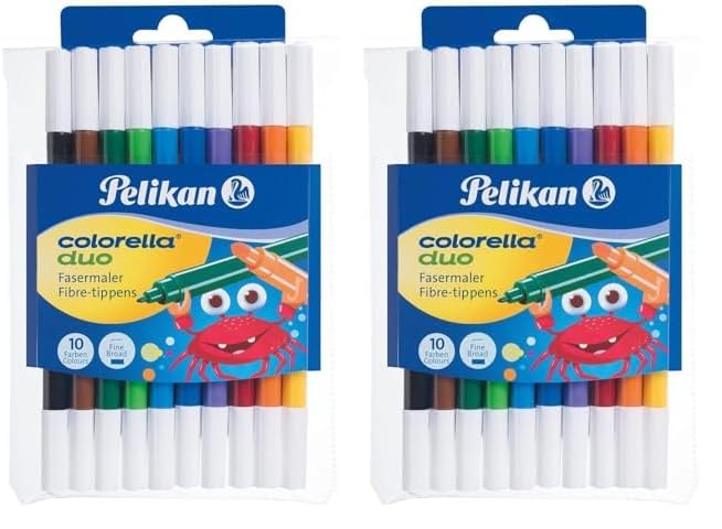 Pelikan 973172 Fasermaler Colorella Duo, 1 Set, 10-farbig (Packung mit 2)