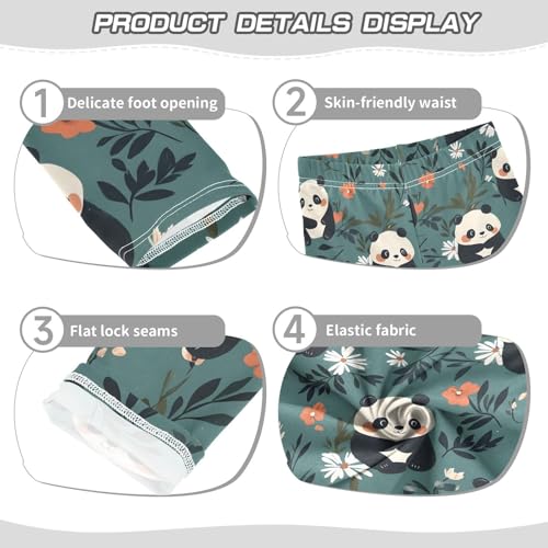 ALAZA Girls' Leggings Children's Yoga Pants Skinny Printed Dance Cute Panda Comfortable 4T2