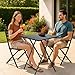 BRUBAKER Gartentisch Bergamo - 58 x 58 cm Balkontisch wetterfest - Metall Beistelltisch klappbar - Campingtisch eckig mit Stein Optik - Klapptisch für Balkon, Terrasse - Bistrotisch - Grau