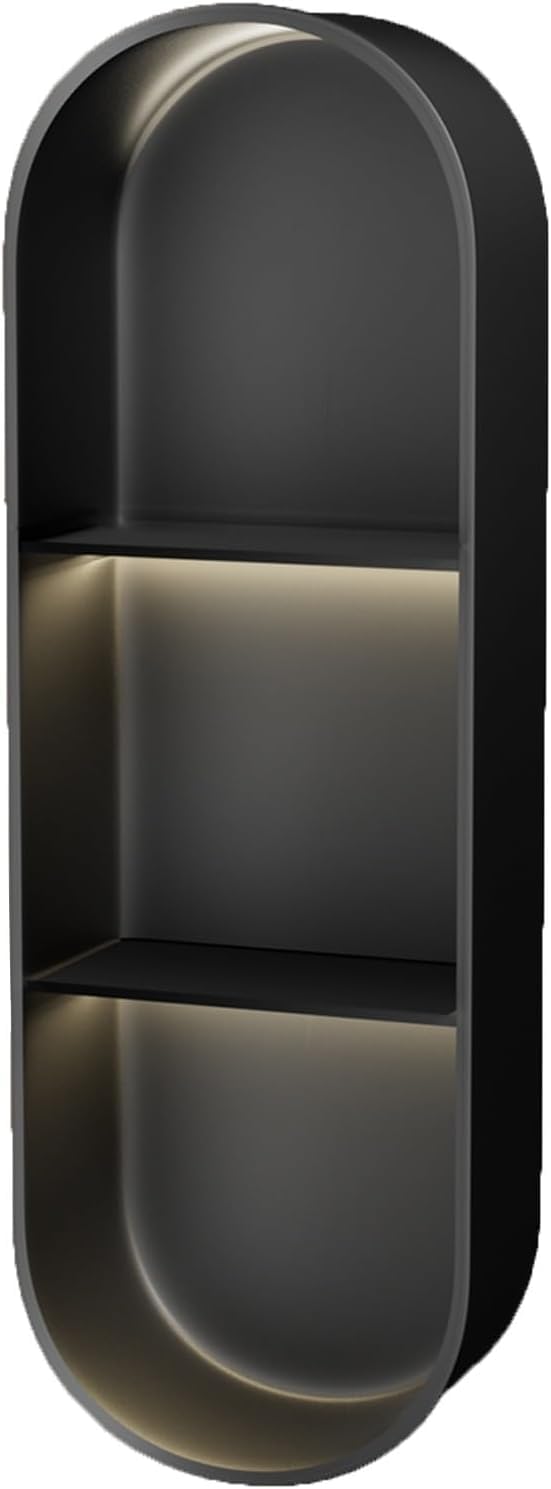 MYUYEE Wall Niche With Non Dimmable Led Light, Stainless Steel Shower Niche Shelf Recessed Shower Niche (Black 100X35X15Cm)