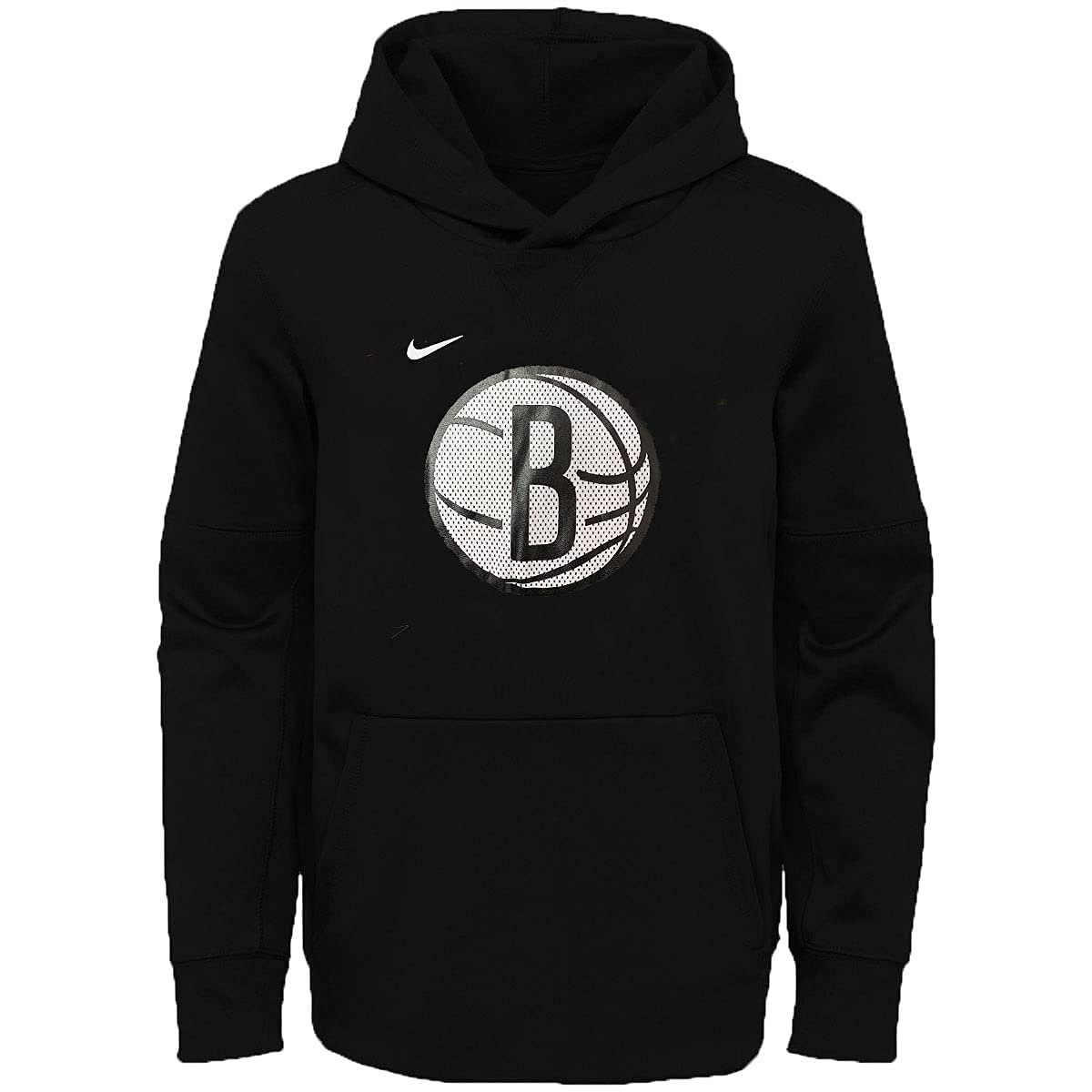 OuterstuffBrooklyn Nets Youth Logo Performance Pullover Fleece Hoodie